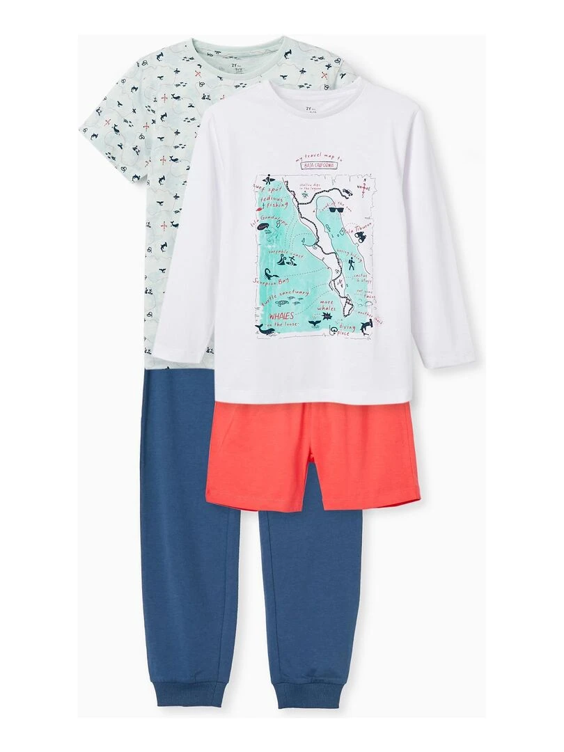 Pack 2 Pyjamas pour Garçon 'Travel Map' BAJA CALIFORNIA Multicolore