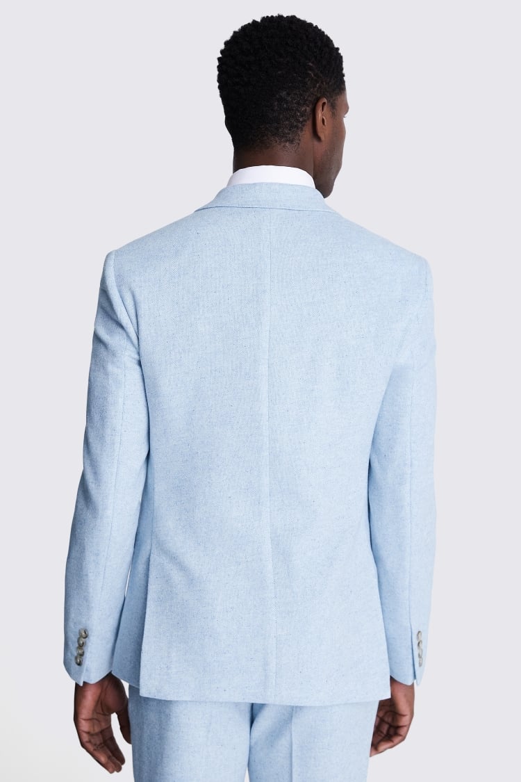 Slim Fit Light Blue Donegal Tweed Jacket    Buy Online at Moss
