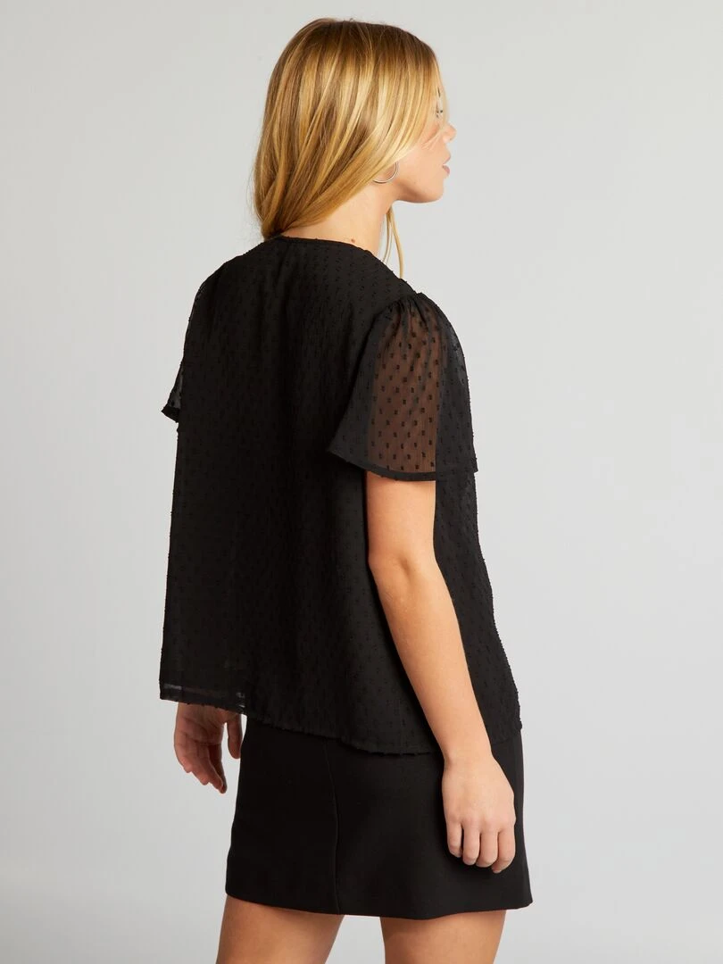 Chemisier en plumetis   noir