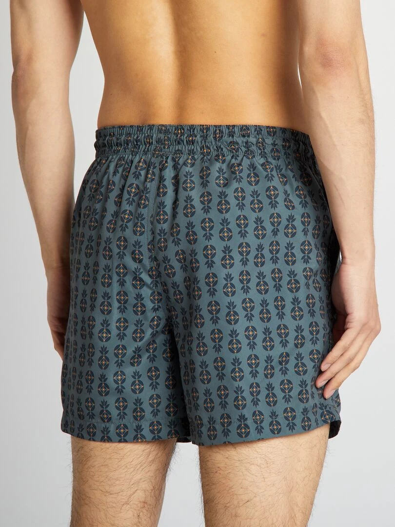 Short de bain à motifs Gris