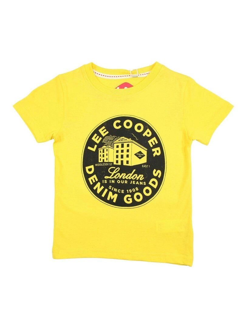 Lee Cooper T shirt garçon imprimé Lee Cooper en coton Jaune