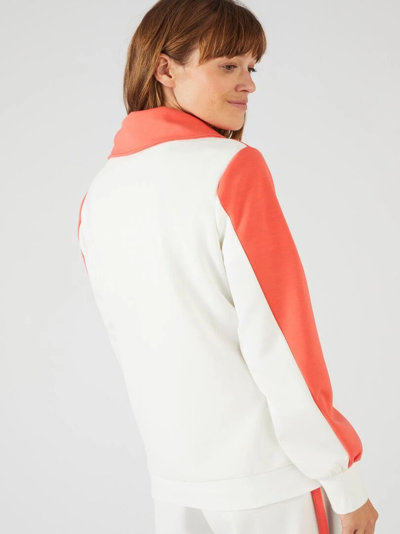 Gilet zippé jeu de couleur   Happy D. by Damart   Blanc Orange