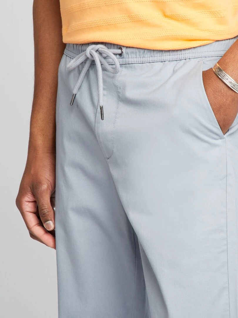 Pantalon chino à ceinture élastiquée   Bleu gris
