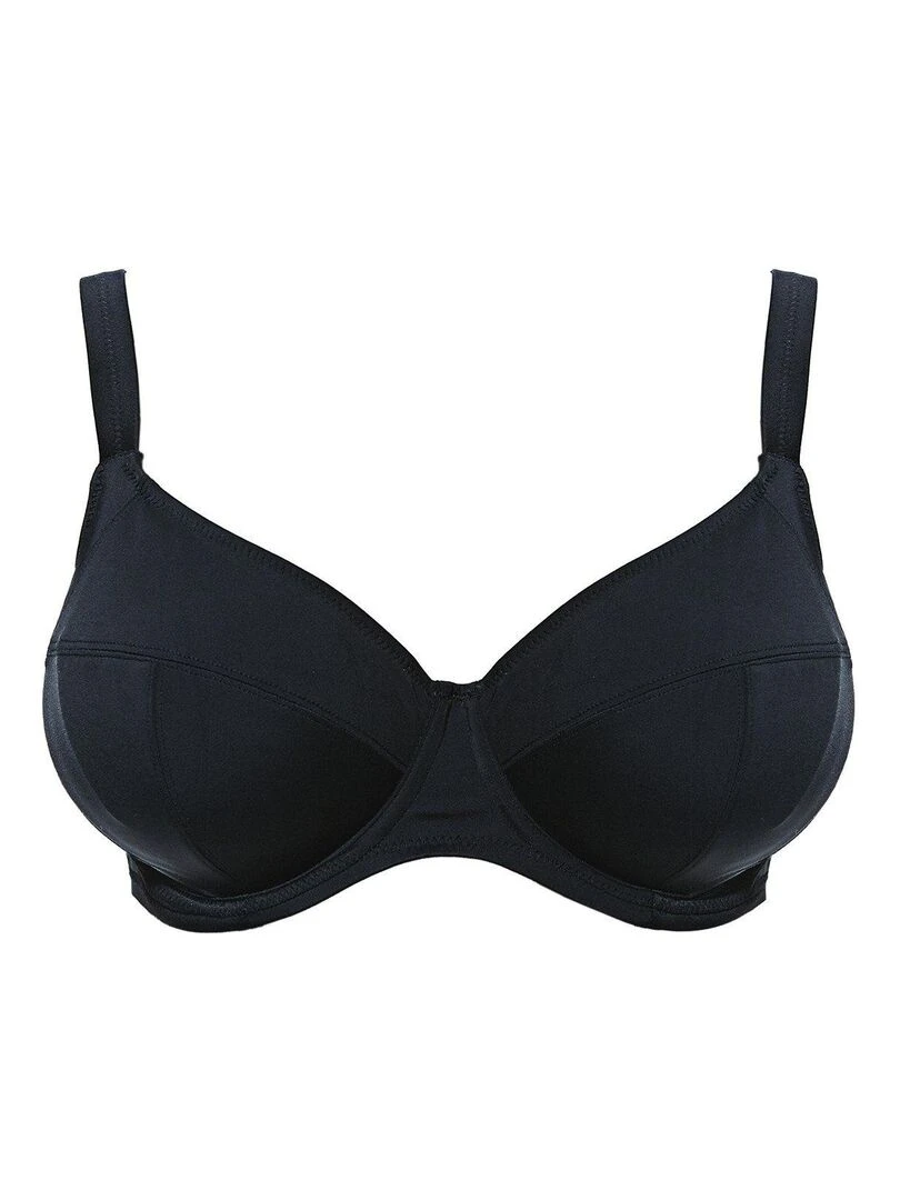 Haut de maillot plongeant grande taille à armatures Essentials   Noir