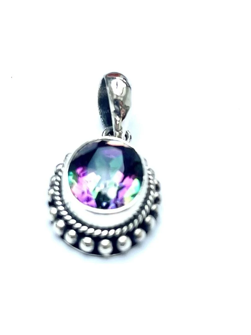 Pendentif argent et topaze mystique Bijoucolor Argent