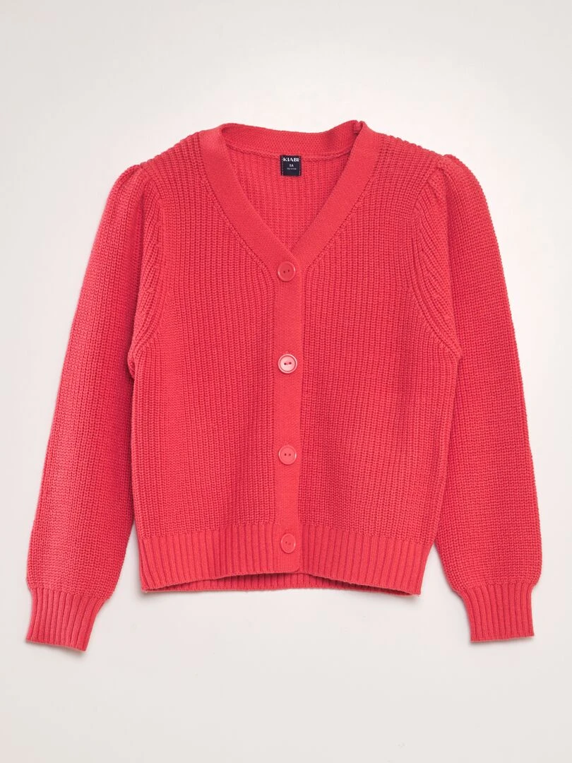 Gilet en maille à col V Corail