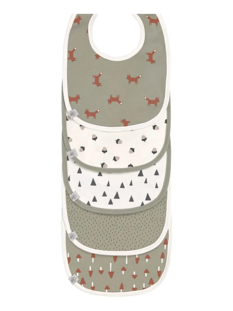 Lot de 5 bavoirs en éponge imperméable 3 18 mois Little Forest Renard Multicolore