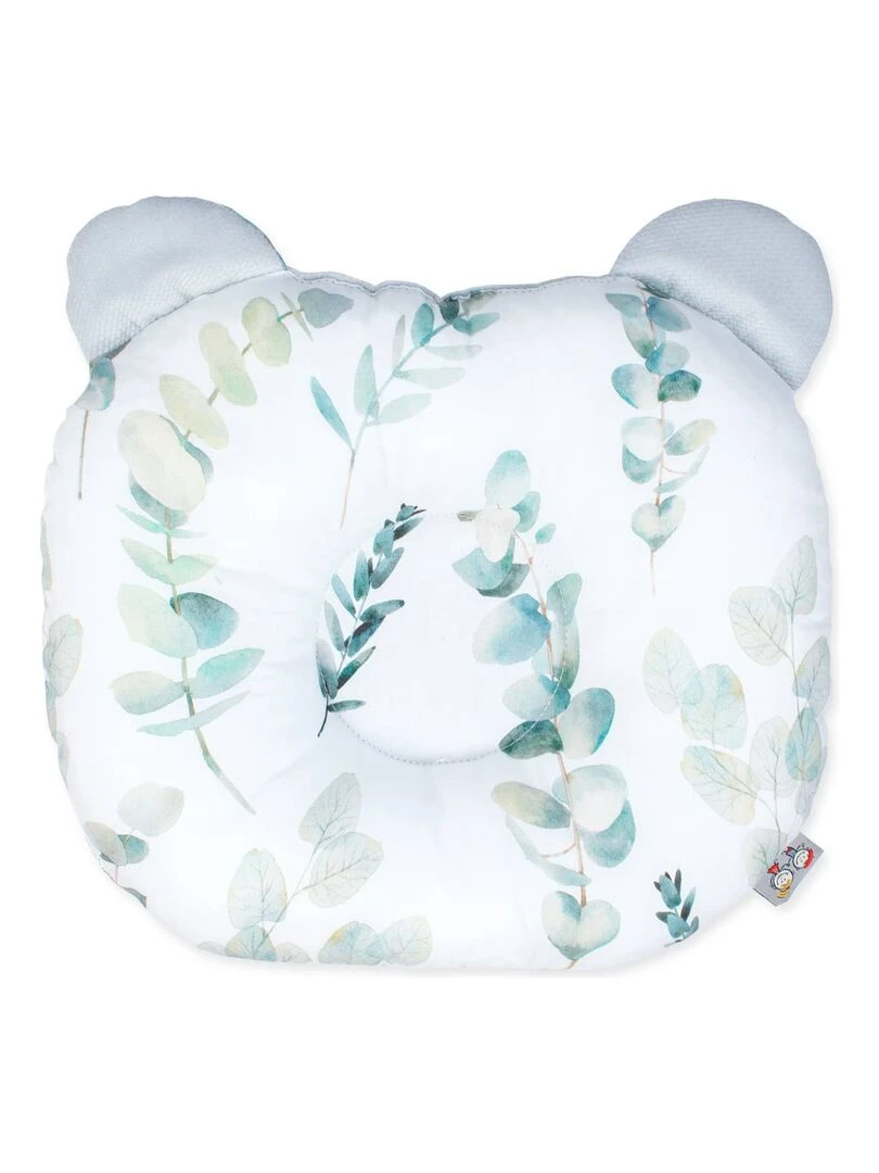 Coussin anti tête plate réversible en velvet Eucalyptus Gris