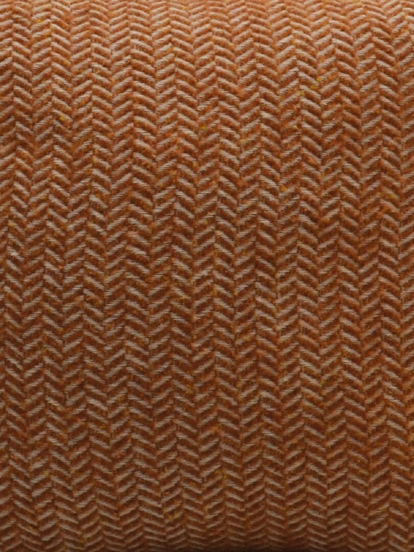 Housse de coussin en laine avec motif chevron Marron foncé
