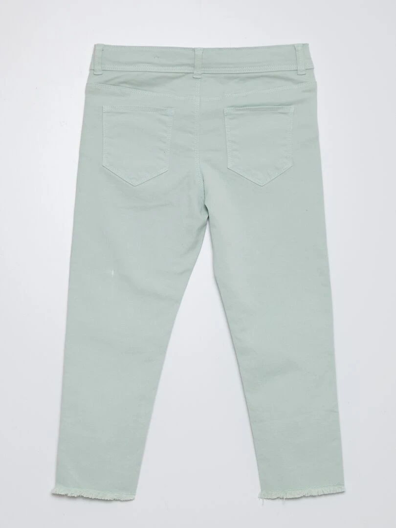 Pantacourt skinny à taille haute bleu