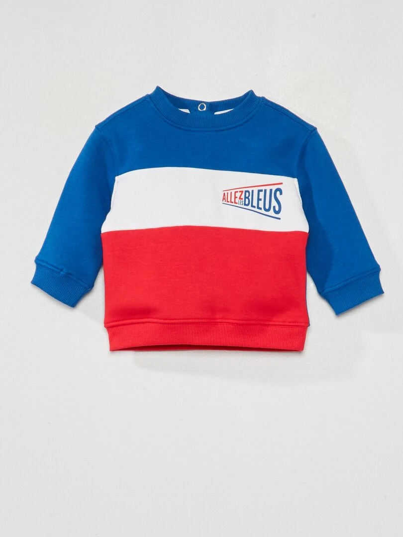 Sweat zippé en molleton   Bleu