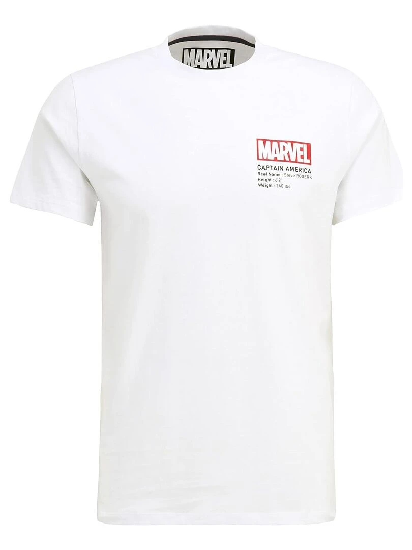 T shirt adulte Captain America Comics Marvel   100% Coton   Blanc   XXL   Blanc
