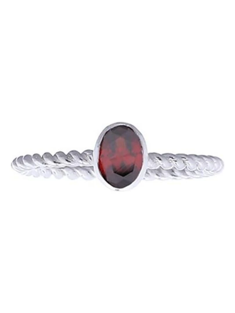 Bague torsadée en argent et brillant  Bijoucolor   Rouge