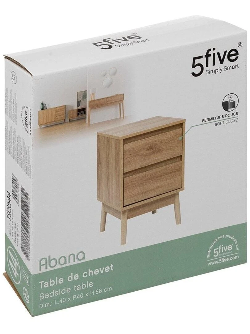 Chevet 2 tiroirs Abana   Beige