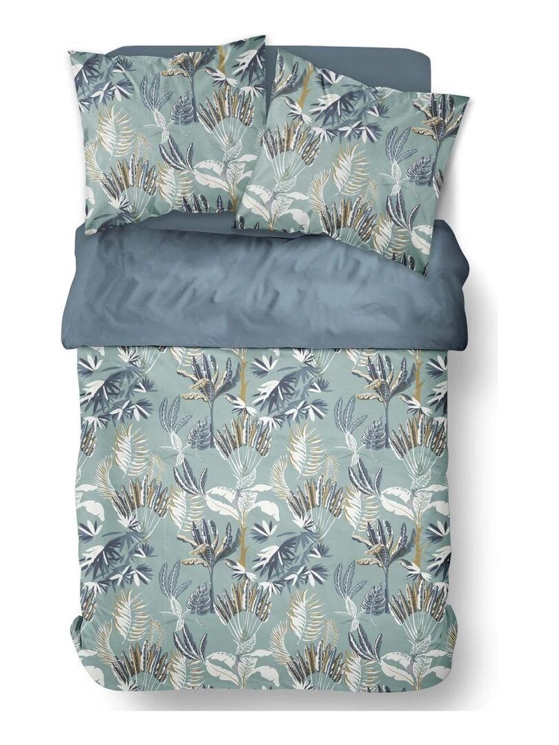 Parure de lit imprimé Floral Coton SUNSHINE LOGAN   Vert