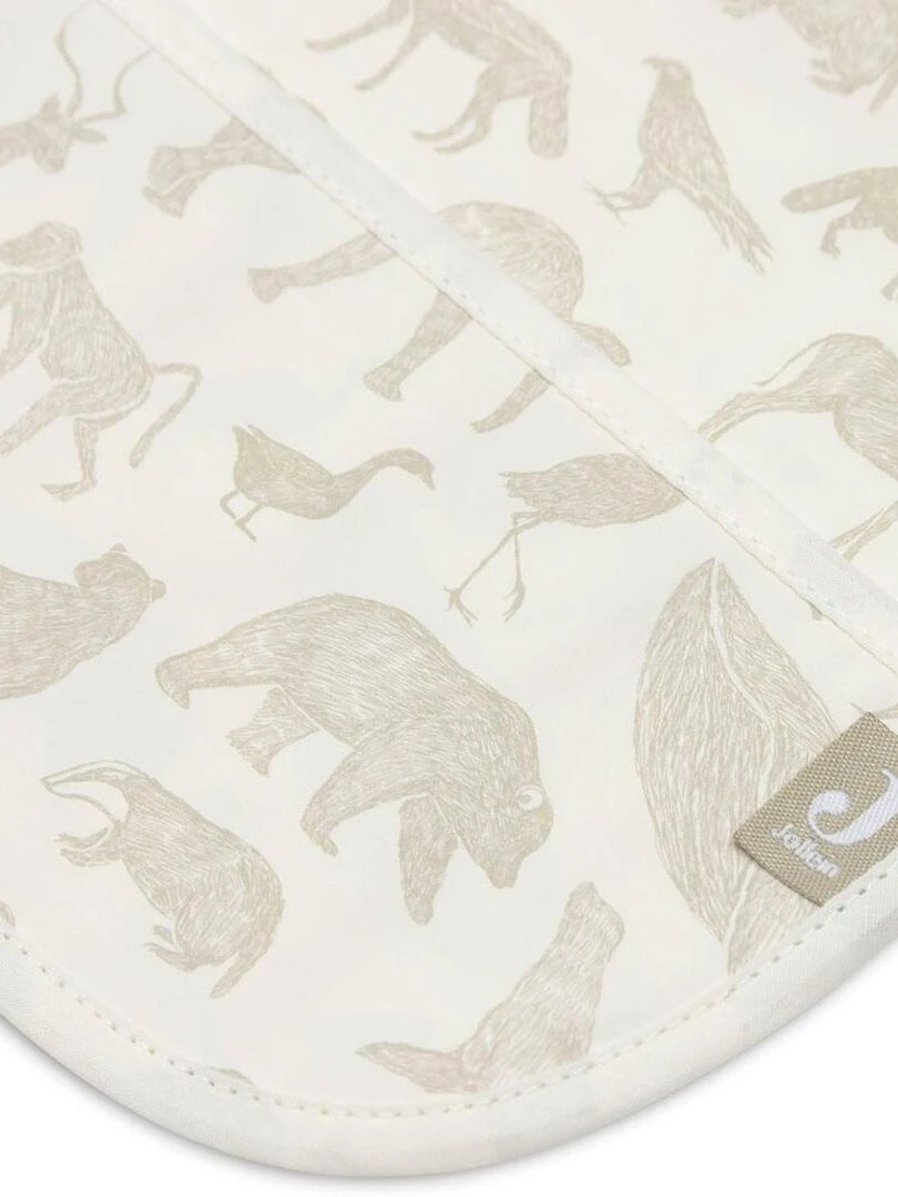Bavoir à manches imperméable Animals Olive Green   Ecru