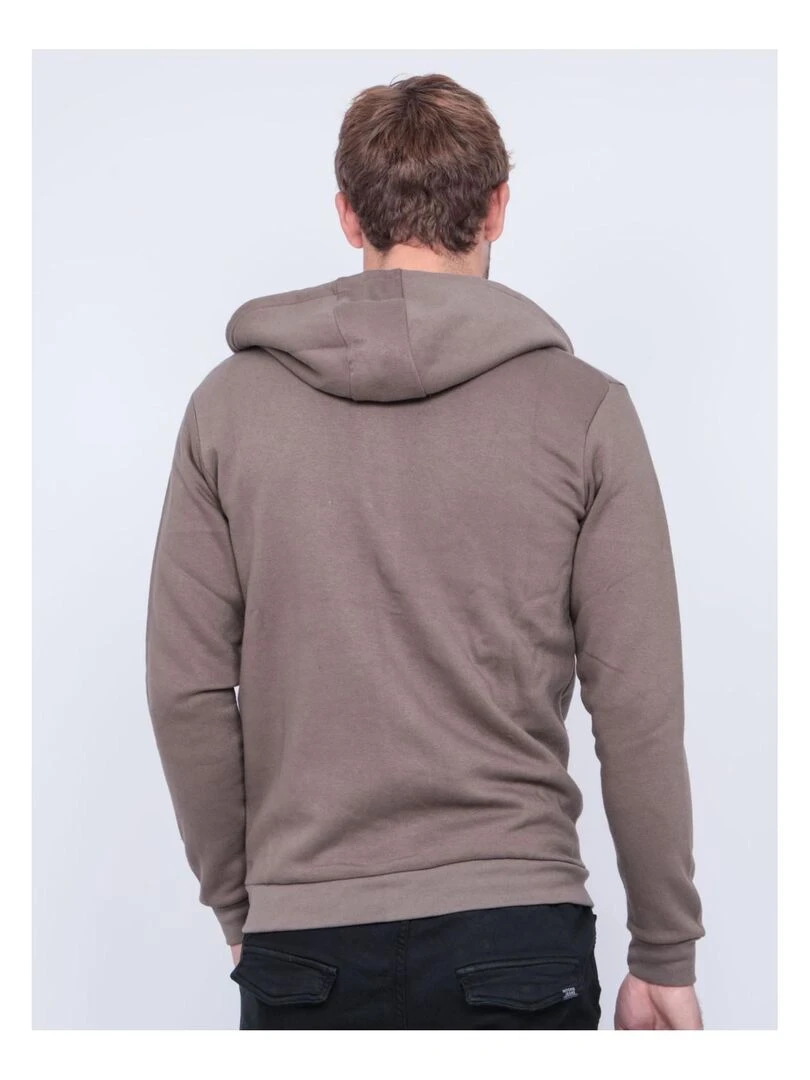 Sweat zippé capuche WAMIN Marron