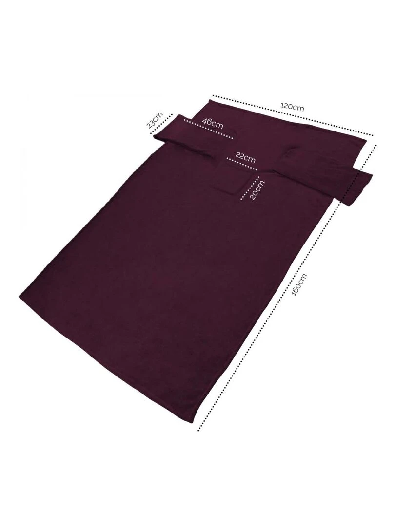 Couverture polaire plaid intégral avec manches et poche Enfant Vivezen Violet
