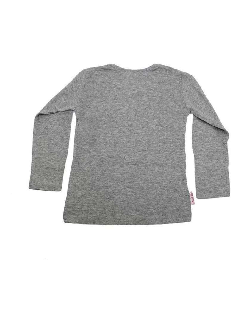 T shirt manches longues fille FONITO MISS GIRLY Gris