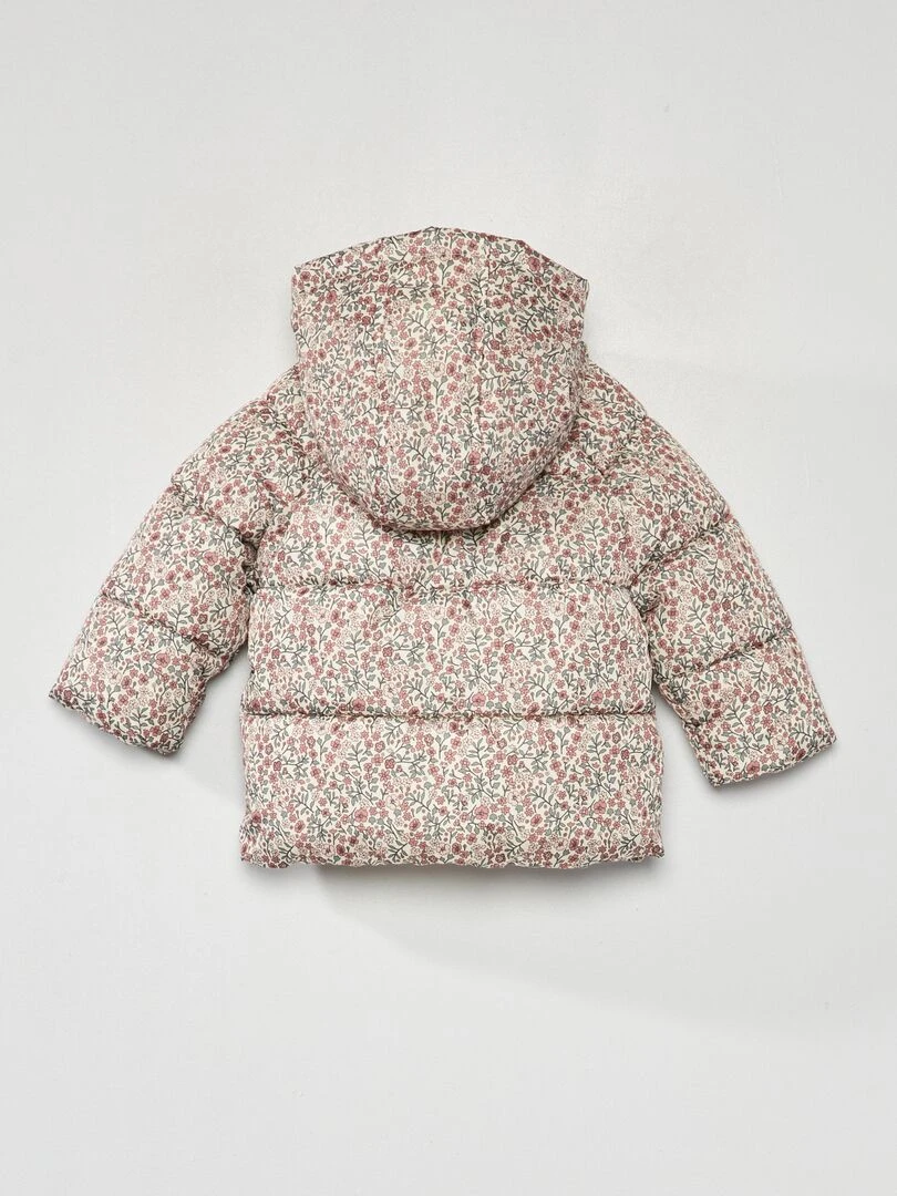 Doudoune à capuche avec imprimé Blanc