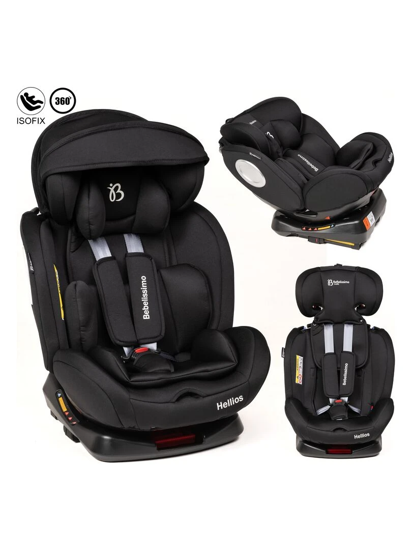 BEBELISSIMO Siège auto Isofix pivotant 360 ° groupe 0+/1/2/3 (0 36kg) Hellios Plus noir / Noir