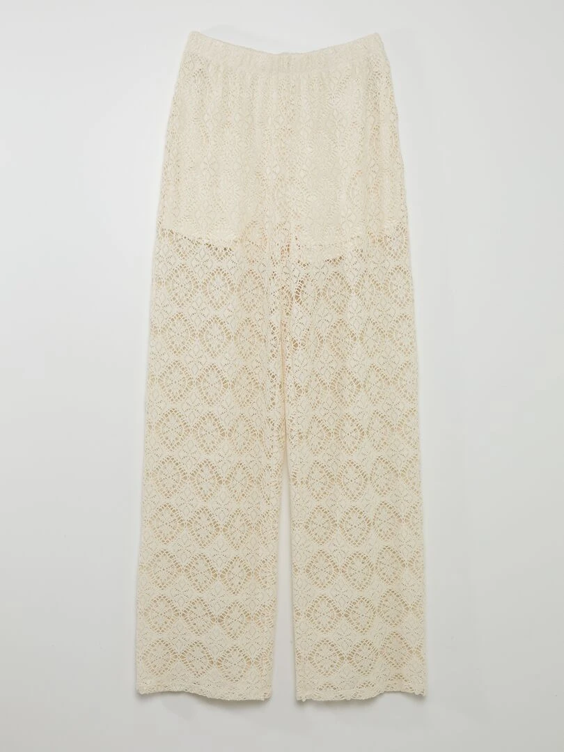 Pantalon évasé en crochet JDY Tall Beige