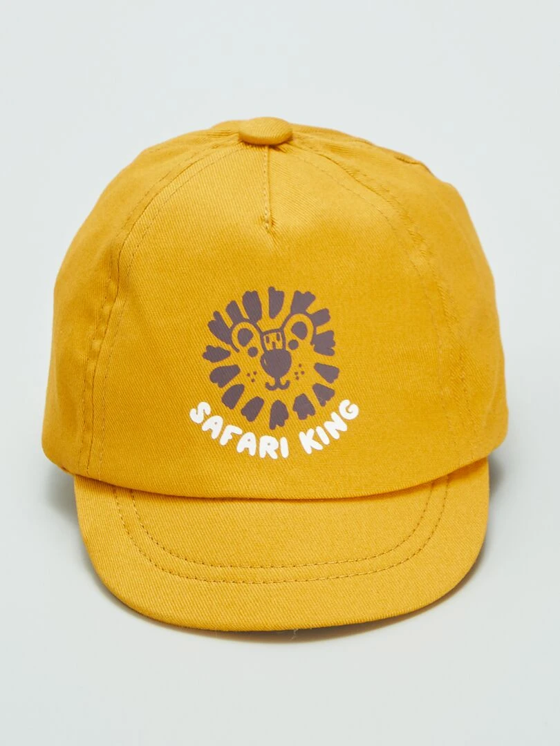 Casquette imprimée 'lion' en twill Jaune moutarde