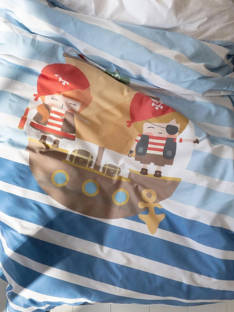 Parure housse de couette 2 pièces Pirate ship "Happyfriday"   Blanc