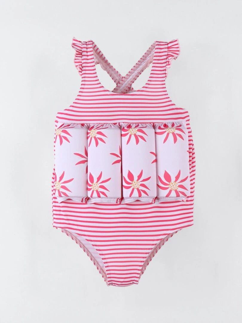 Maillot bouée fleuri  clair/rose foncé   Archimède   Rose