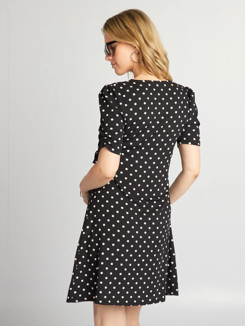 Robe courte grossesse   Noir à pois