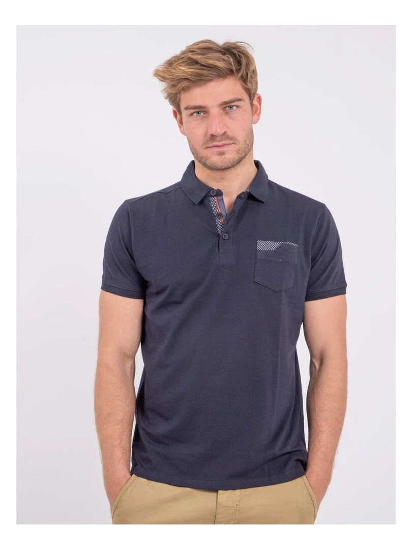 Polo manches courtes PAMERON   Bleu marine