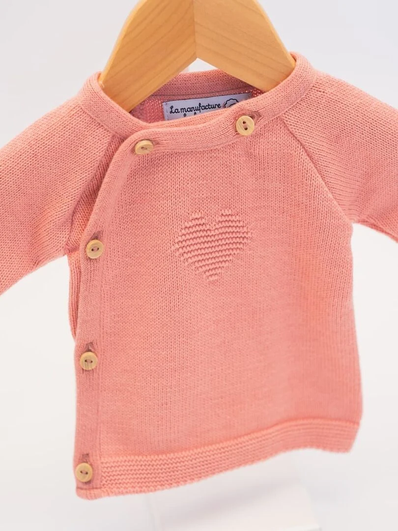Brassière en coton avec cœur Rose