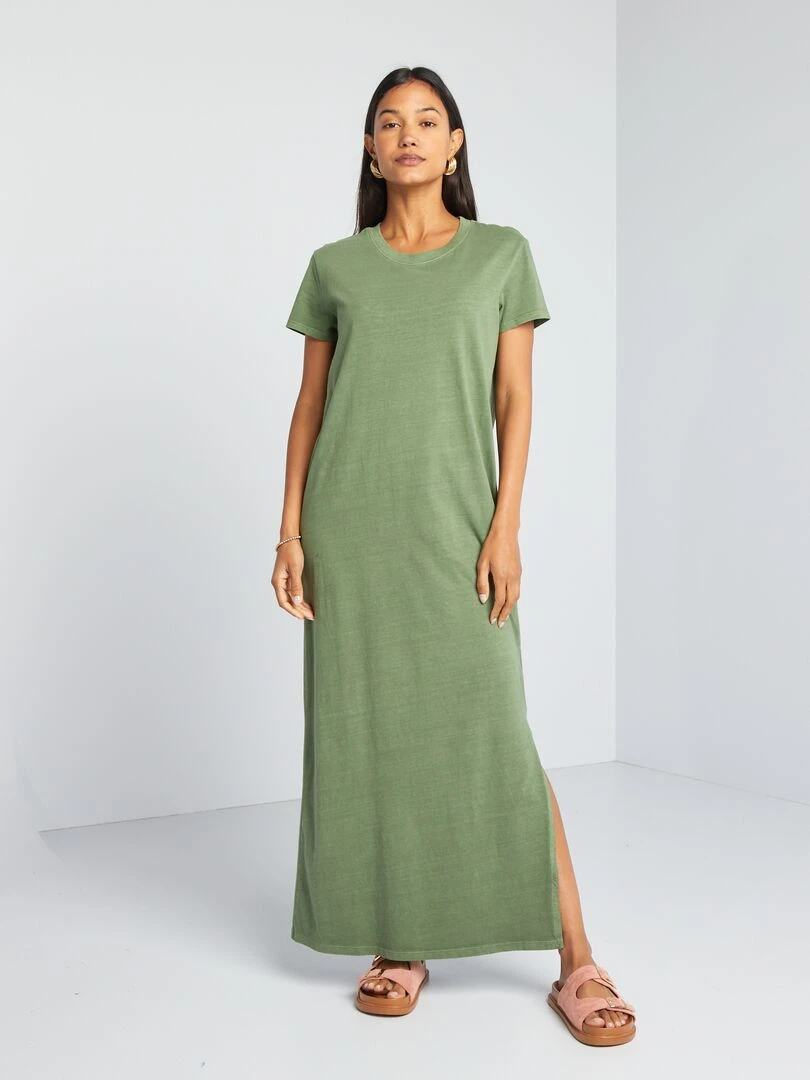 Robe T shirt maxi Vert