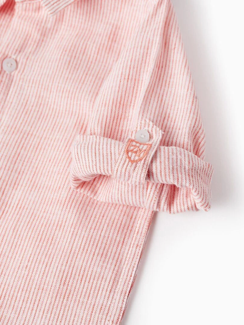 Chemise à Rayures pour Bébé Garçon manches longues CÉRÉMONIE   Rouge