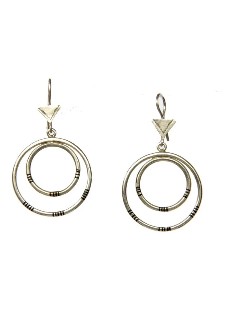 Boucles d'oreille touareg en argent forme cercles Bijoucolor Argent
