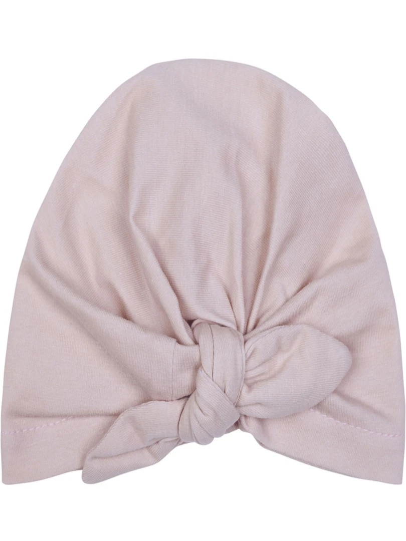 Bonnet de naissance noué Nude Rose