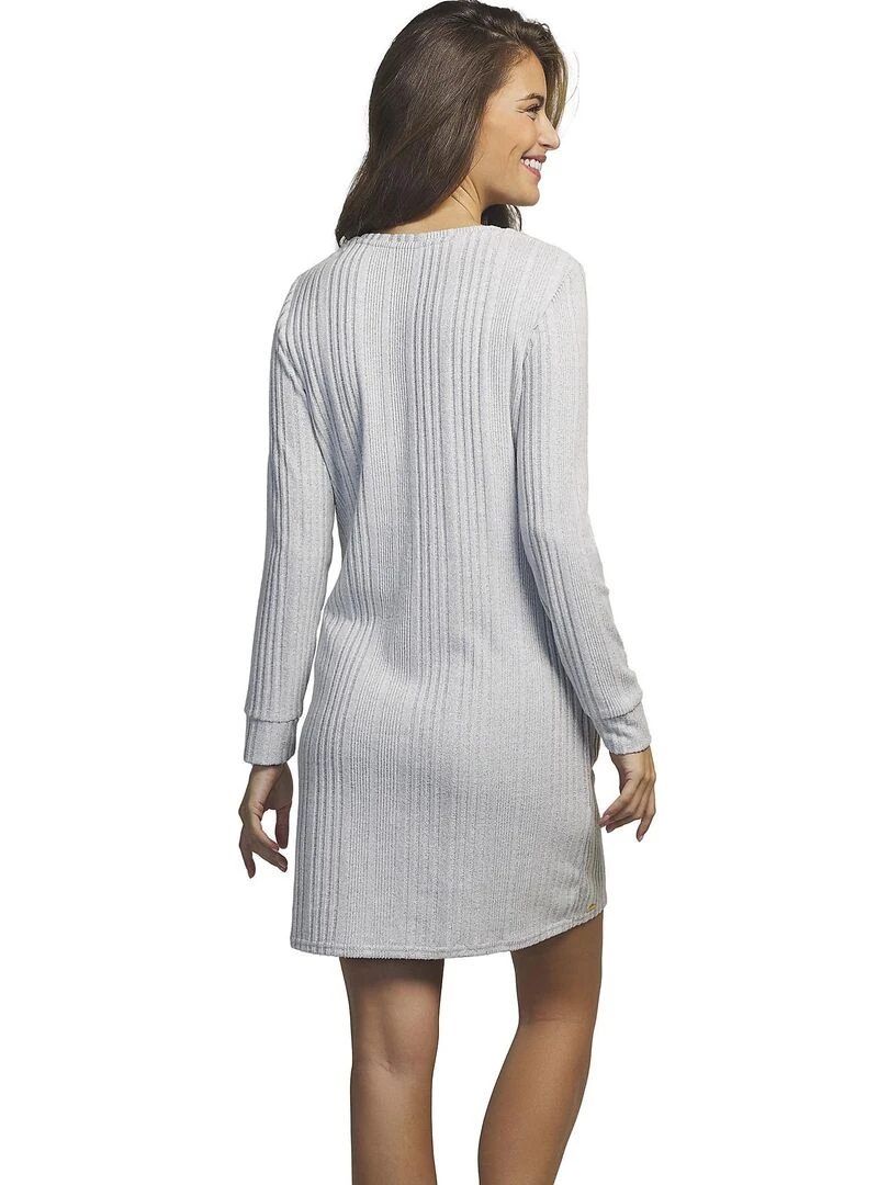 Chemise de nuit manches longues Basica Gris clair