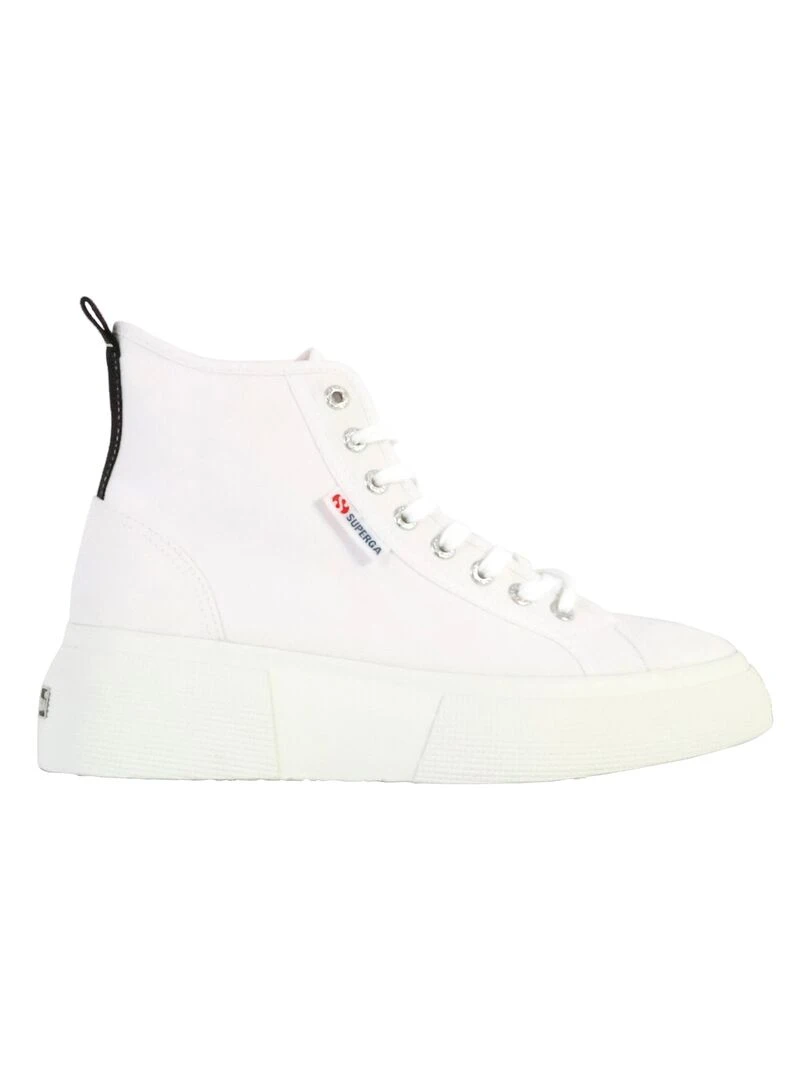 Basket Montante à Lacets Superga Bubble Mid Blanc