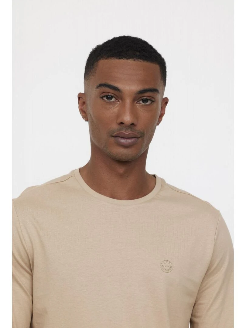 Lee Cooper   T Shirt manches longues coton regular AREO   Beige argile