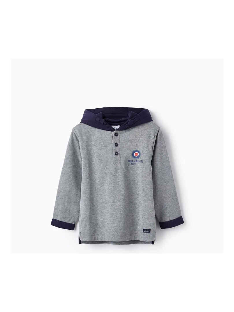 Sweat en Piqué avec Capuche pour Garçon manches longues ROYALS OFF DUTY Gris