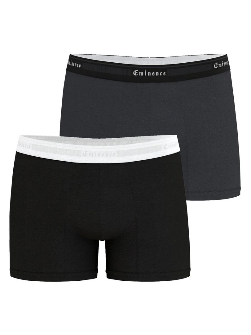 Lot de 2 boxers homme Tailor Noir Gris