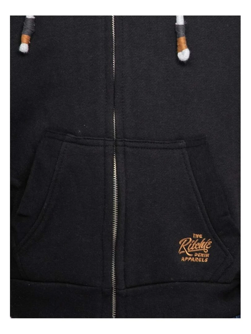 Sweat zippé capuche WAMIN J   Noir