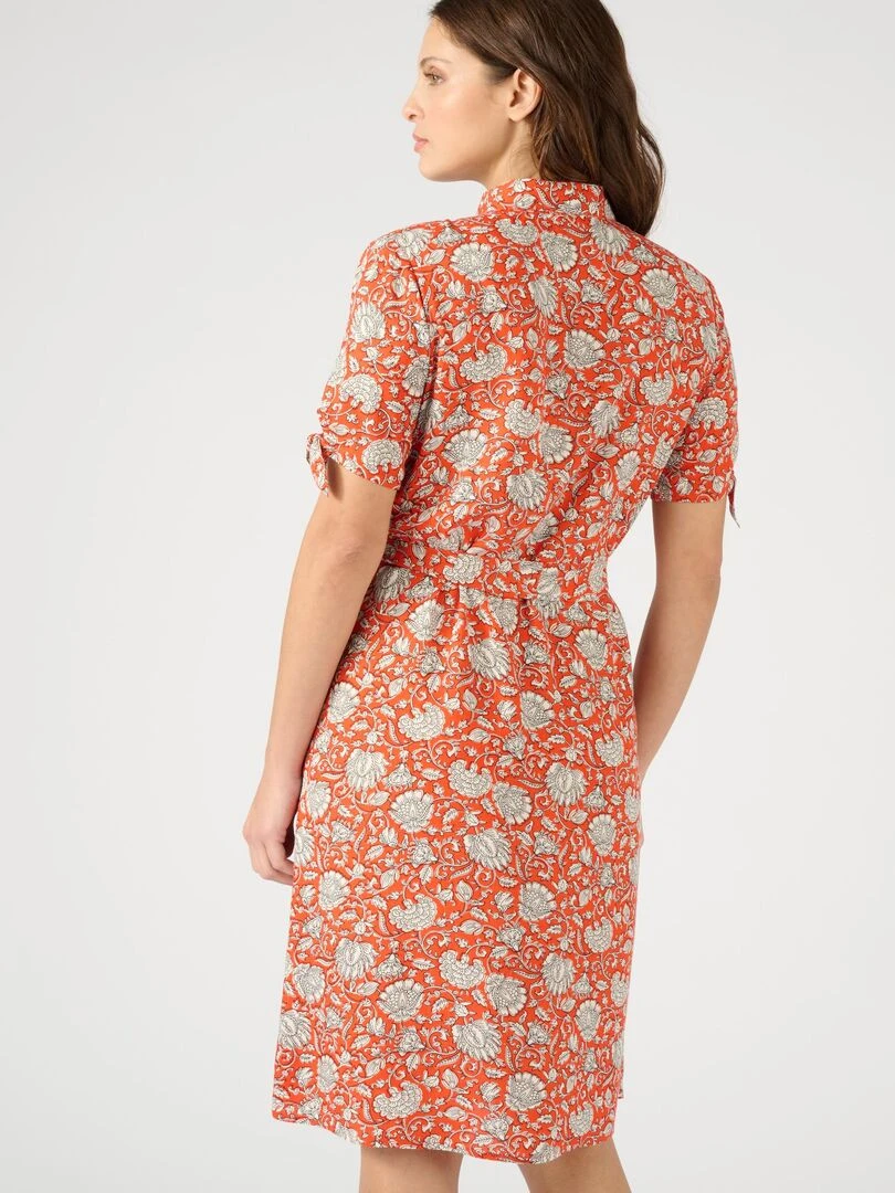 Robe chemise fibres pure viscose Lenzing(TM) EcoVero(TM)   Damart   Rouge