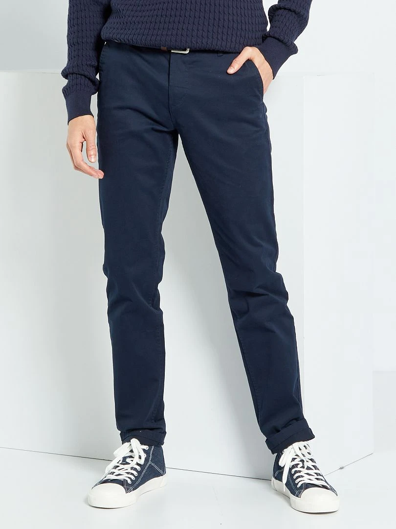 Chino slim L34 bleu marine