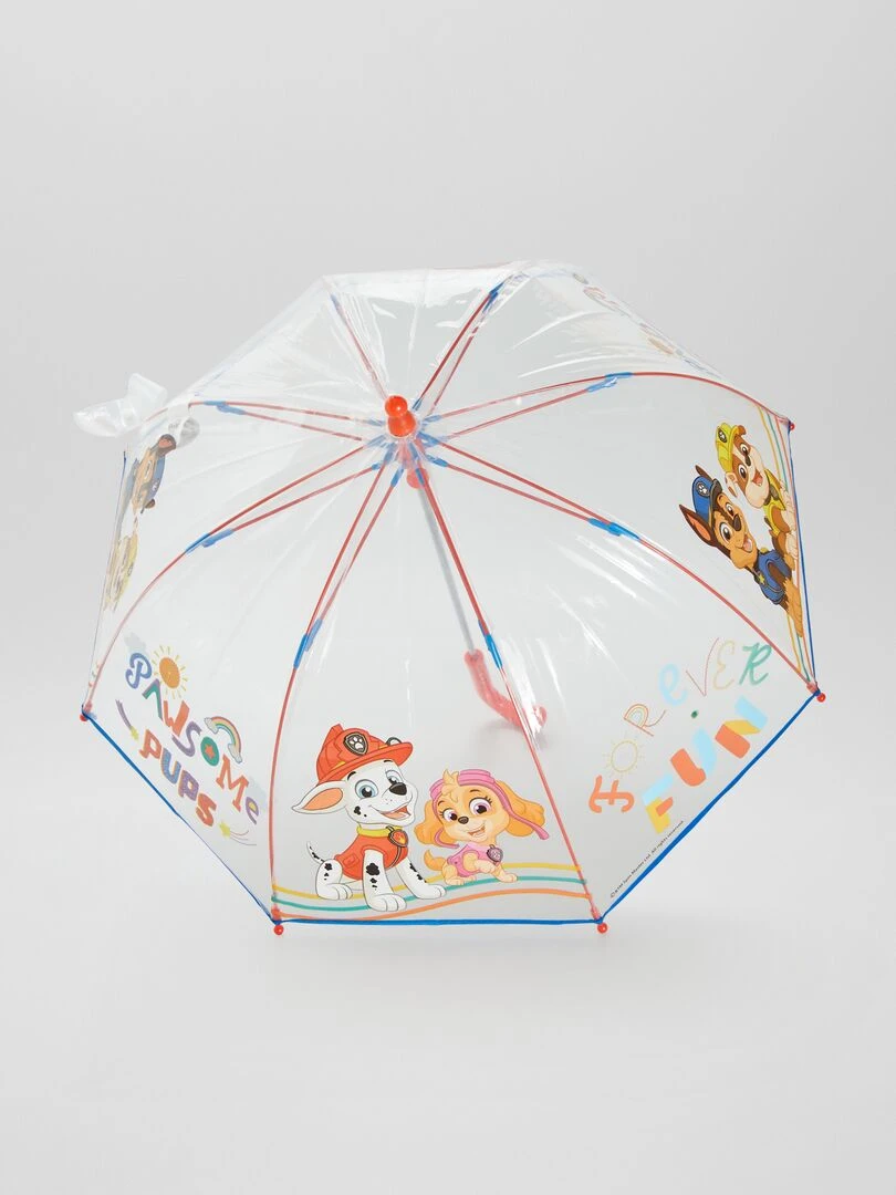 Parapluie transparent 'Pat' patrouille' bleu/orange