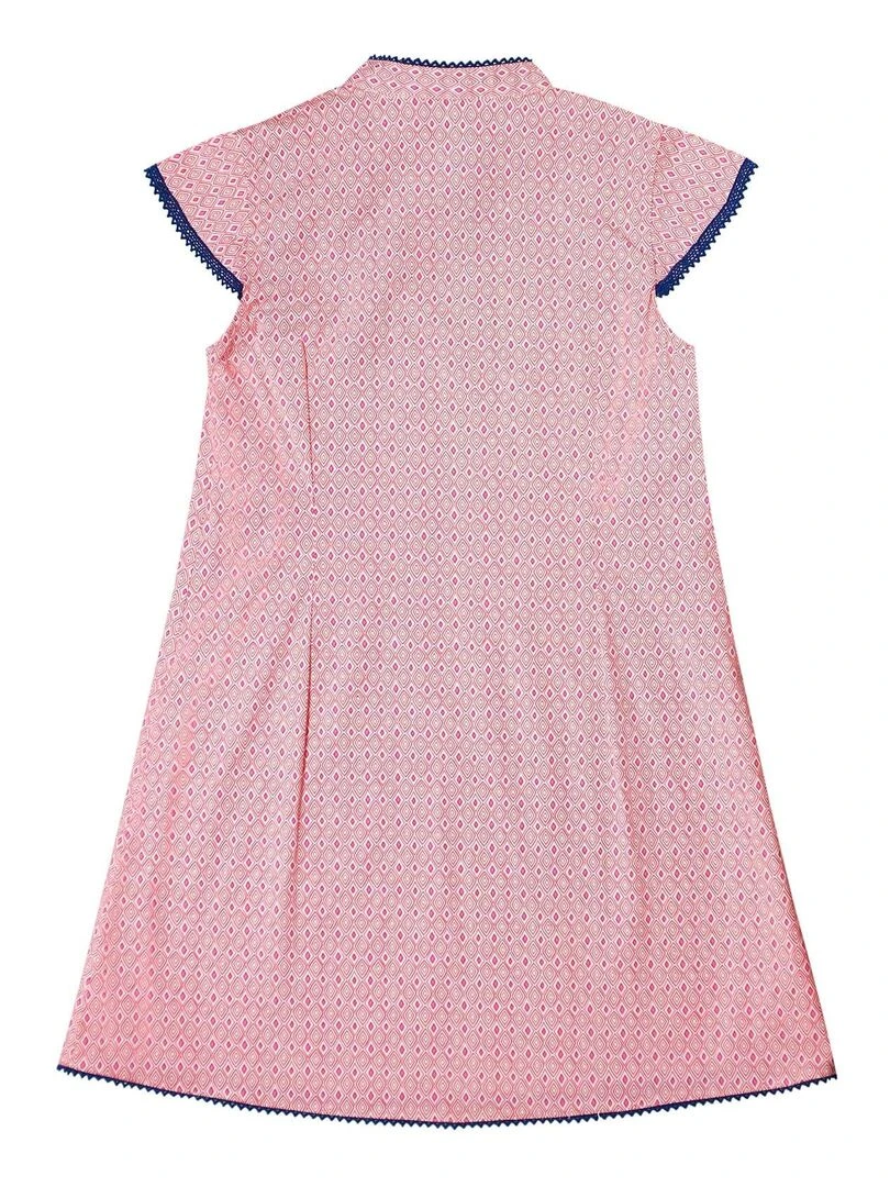 Robe Chinoise Rose Fille  Col Mao  ANNAM   'LA FAUTE A VOLTAIRE'   Rose fushia