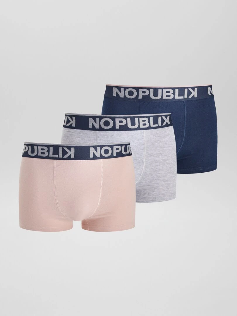 Lot de 3 boxers 'No Publik' Rose
