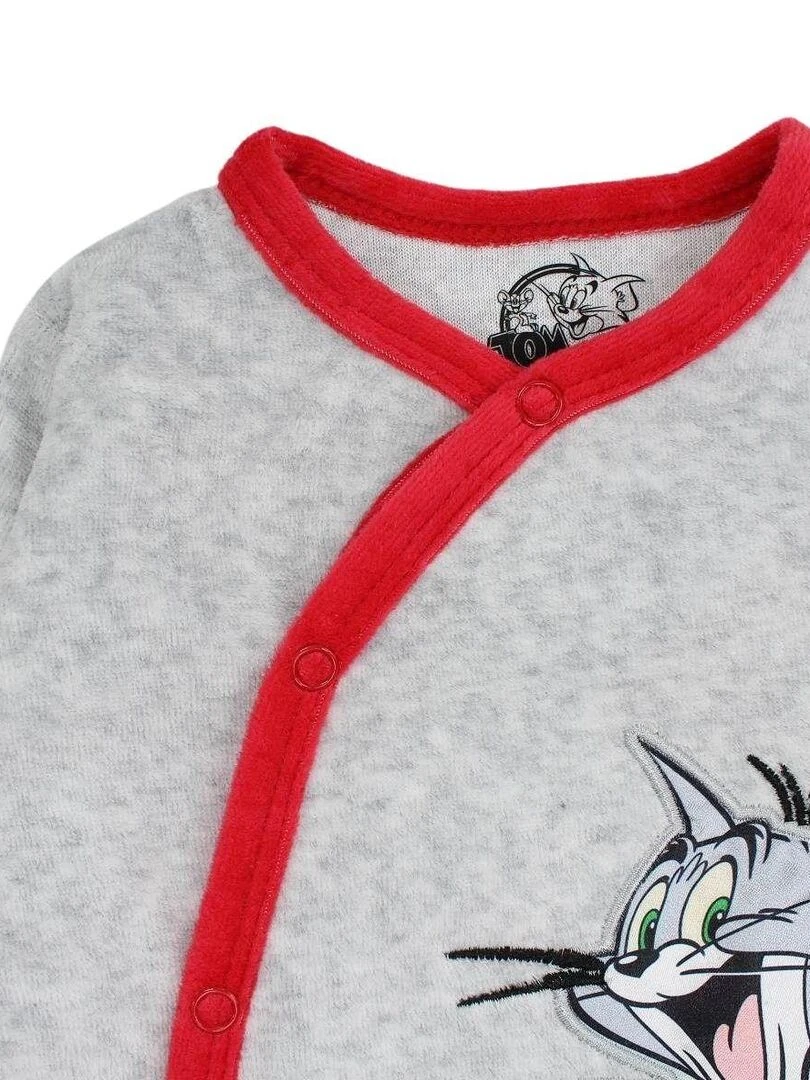 Tom et Jerry   Grenouillere bébé garçon imprimé Tom et Jerry en coton   Gris