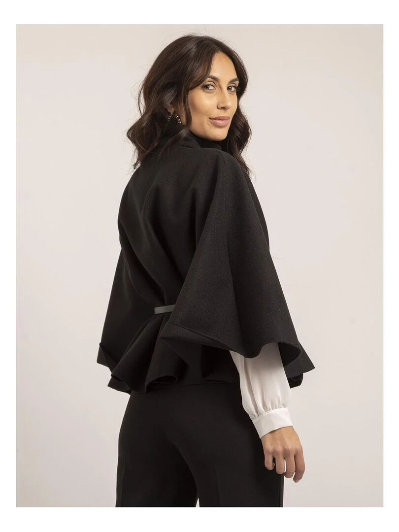Cape courte et ceinture UMILIA Noir