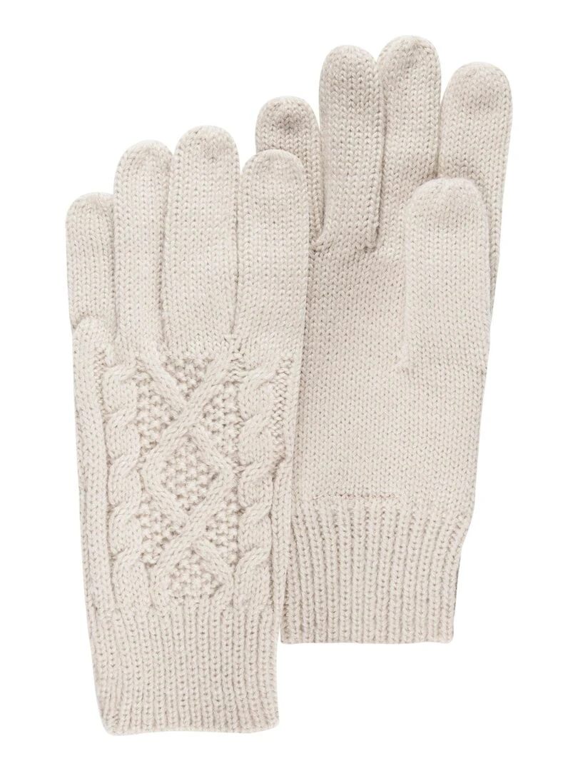 Gants Femme Torsades Beige Beige